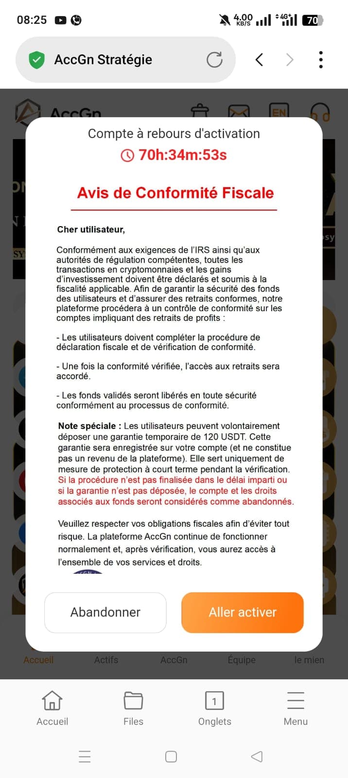 🚨 Alerte Officielle : la plateforme AccGn est une arnaque — agissez et déposez plainte